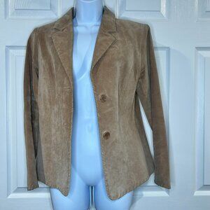 Margaret Godfrey vintage suede leather jacket size 6 camel light brown